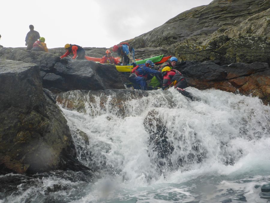 Landing in rough seas
